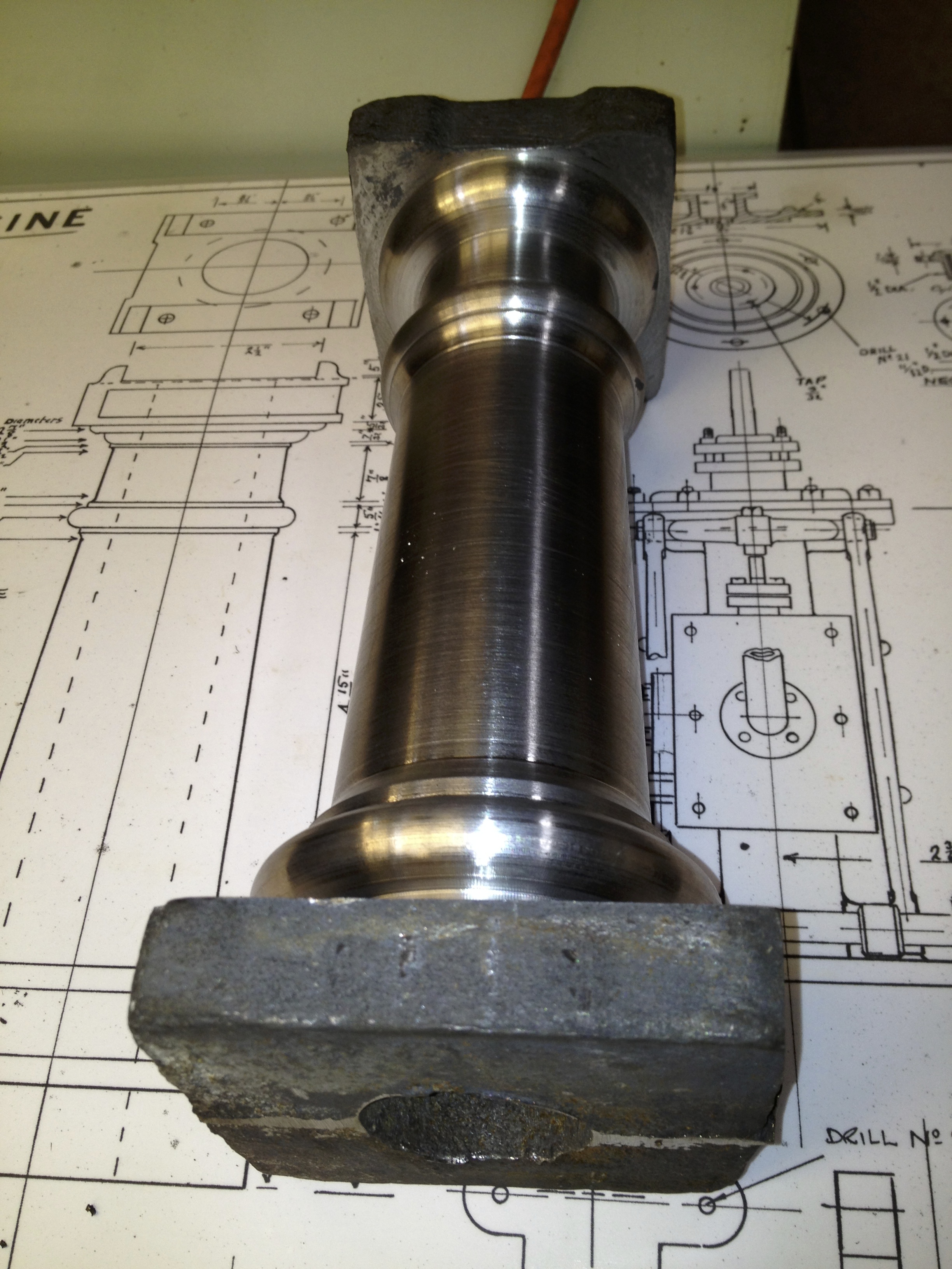 Beam Engine Column after turning, before plating